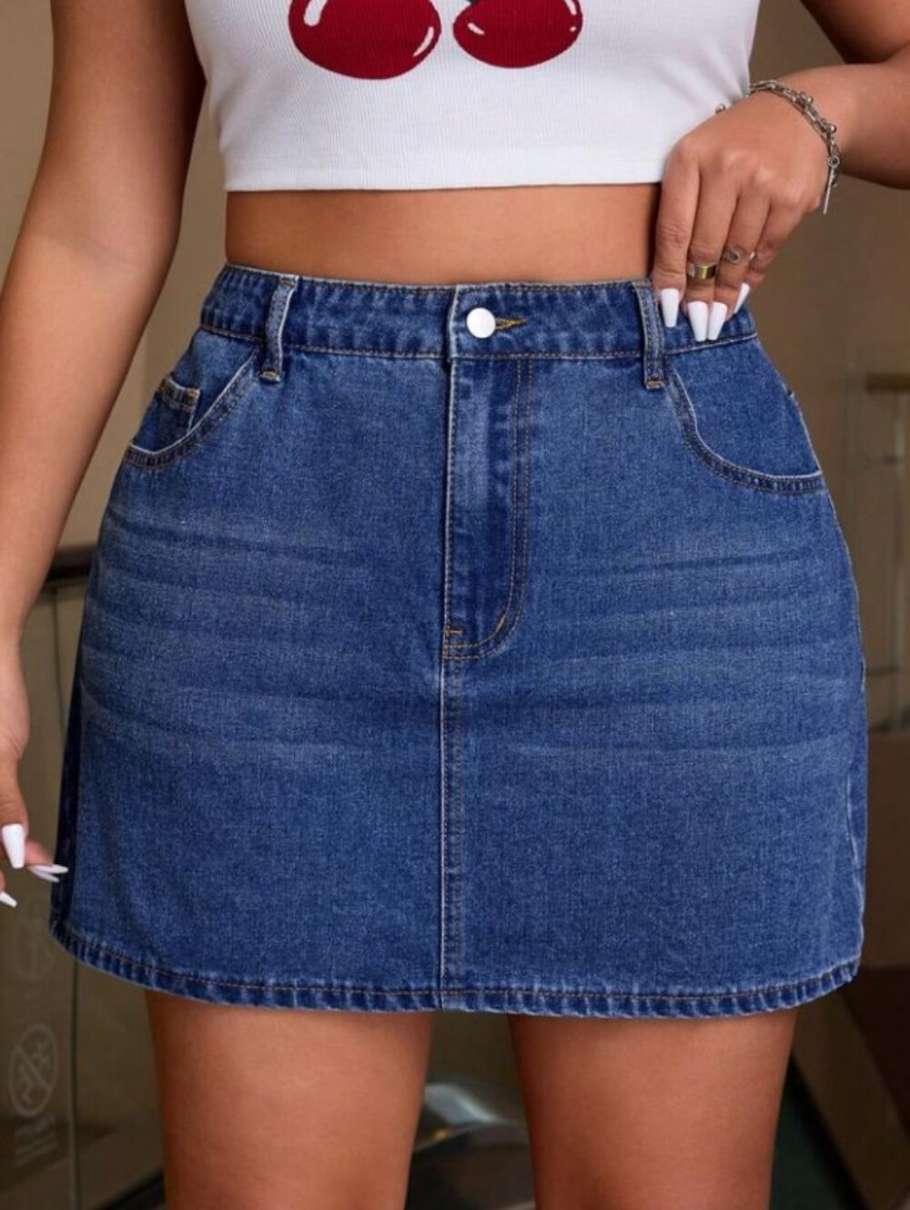 Shein Icon Denim Mini Skirt